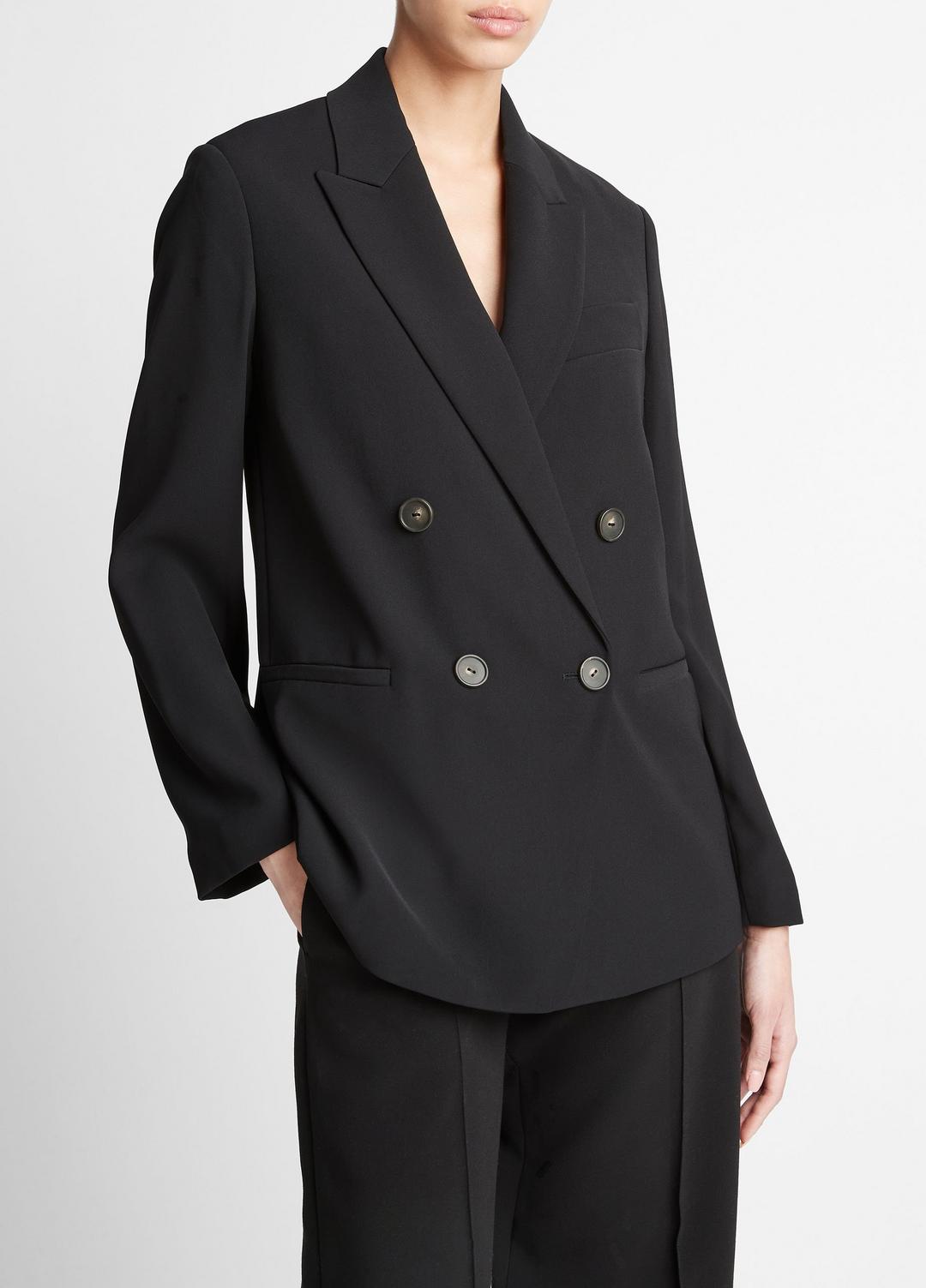 VINCE Great Value - Crepe Double-Breasted Blazer in Blazers
