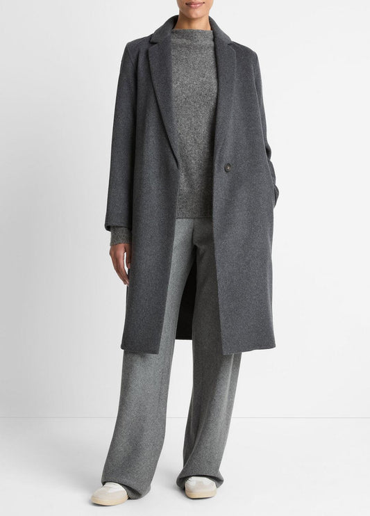VINCE Signature - Classic Wool-Blend Straight Coat in Coats