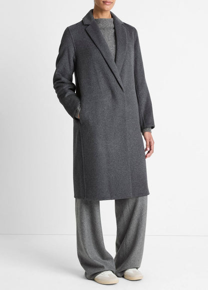 VINCE Signature - Classic Wool-Blend Straight Coat in Coats