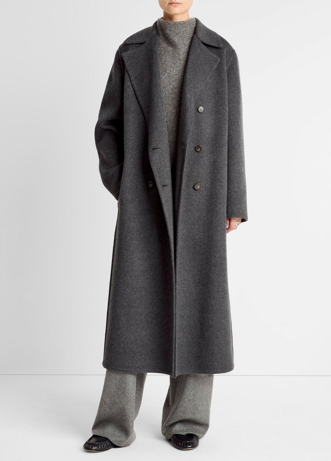VINCE Best Seller - Wool-Blend Double-Breasted Long Coat in Coats