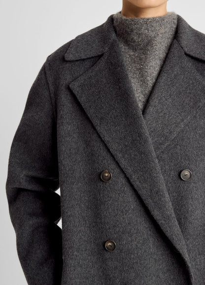 VINCE Best Seller - Wool-Blend Double-Breasted Long Coat in Coats