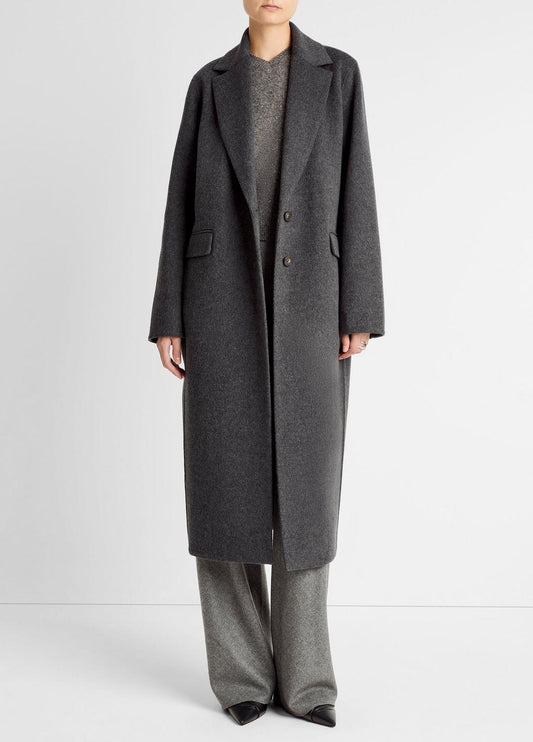 VINCE Essential - Wool-Blend Single-Breasted Coat in Coats
