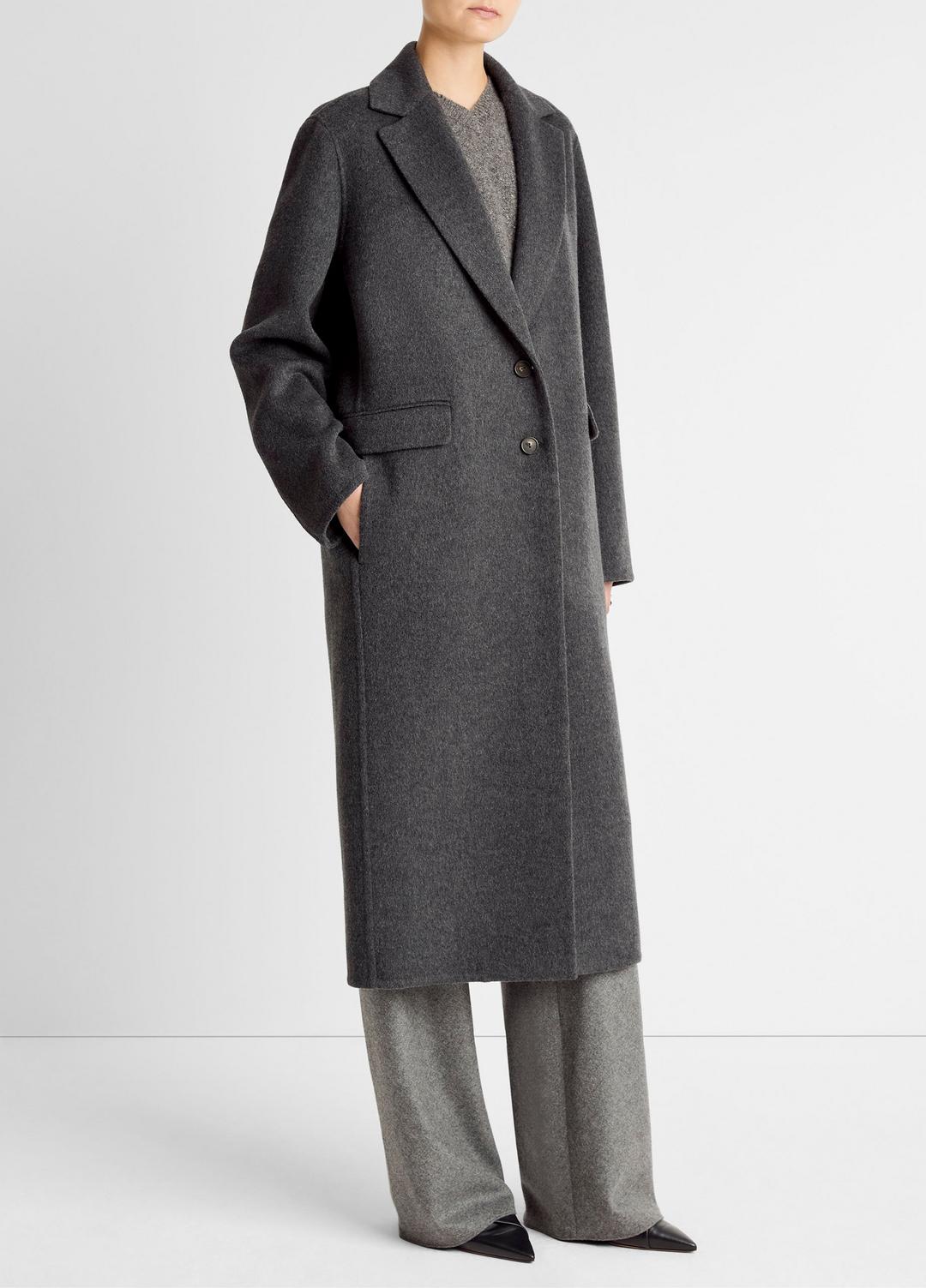 VINCE Essential - Wool-Blend Single-Breasted Coat in Coats