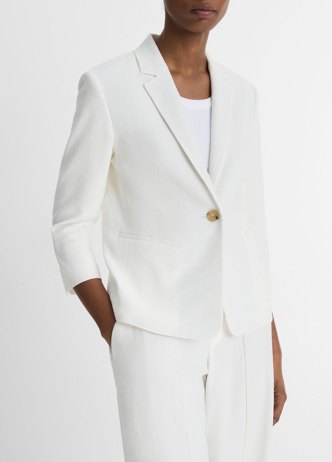 VINCE Trending - Linen-Blend Shrunken Blazer in Blazers
