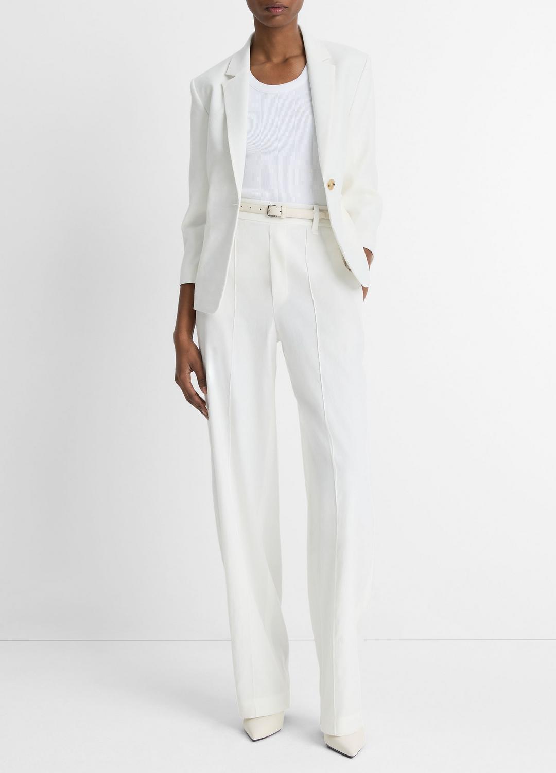VINCE Trending - Linen-Blend Shrunken Blazer in Blazers