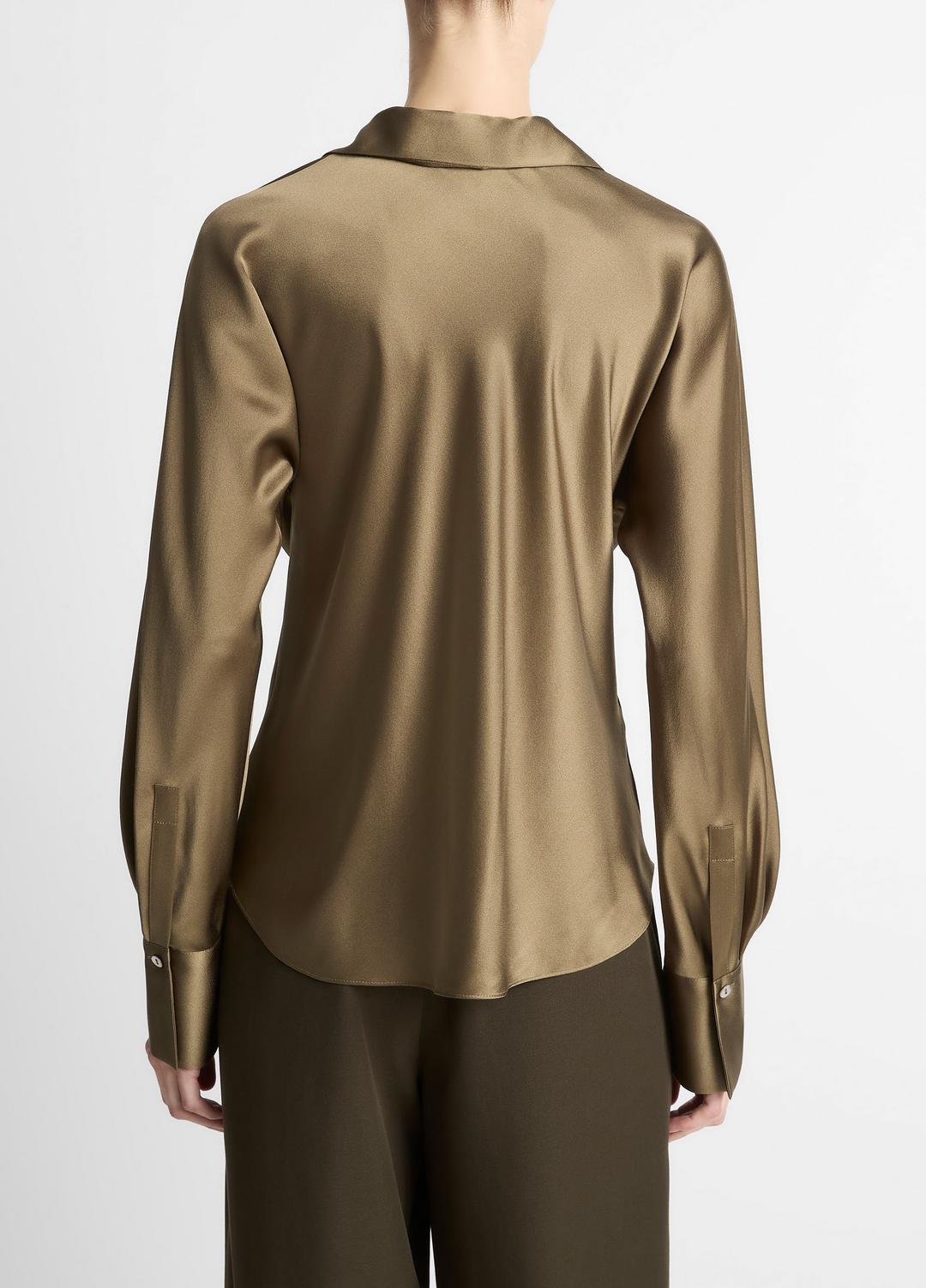 VINCE Special Offer - Silk Bias Long-Sleeve Blouse in Long Sleeve