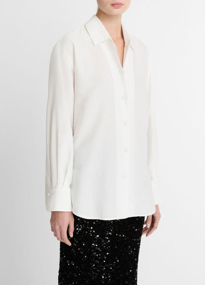 VINCE Great Value - Refined Twill Covered-Button Shirt in Long Sleeve