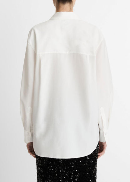 VINCE Great Value - Refined Twill Covered-Button Shirt in Long Sleeve
