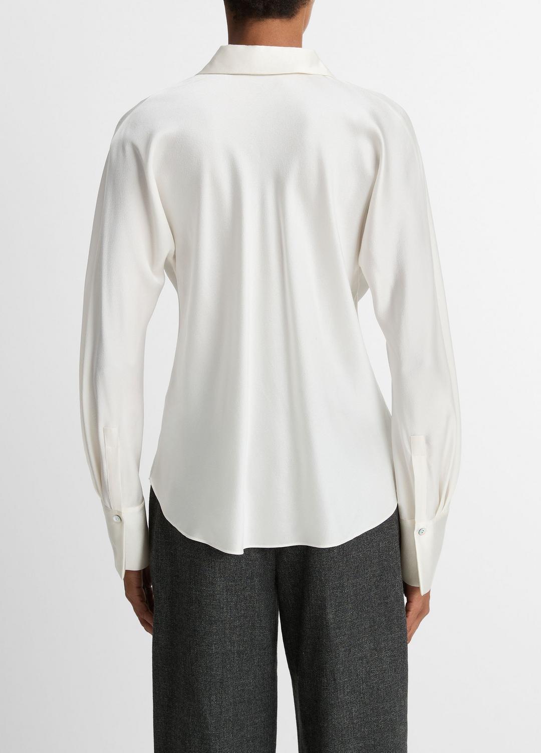 VINCE Discount - Silk Bias Long-Sleeve Blouse in Long Sleeve
