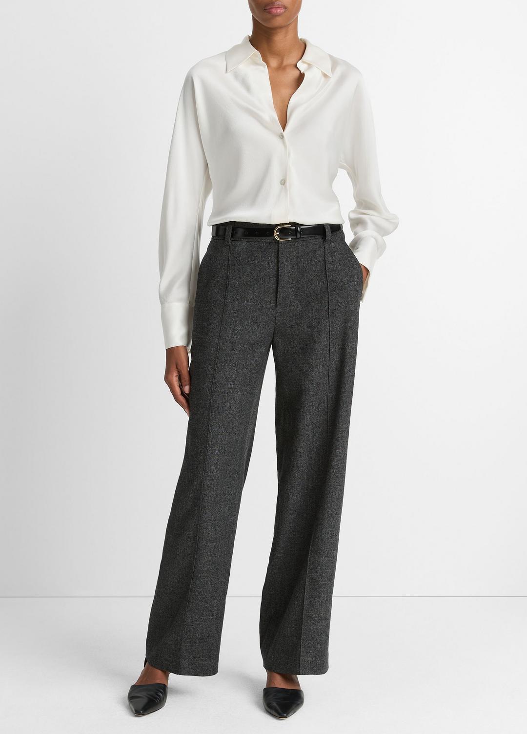 VINCE Discount - Silk Bias Long-Sleeve Blouse in Long Sleeve