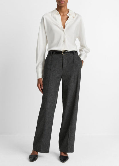 VINCE Discount - Silk Bias Long-Sleeve Blouse in Long Sleeve