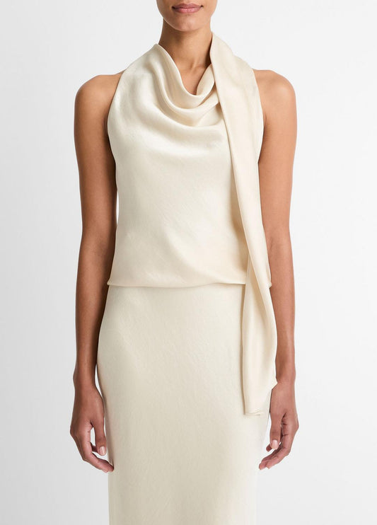 VINCE Classic - Satin Scarf Top in Tank Tops