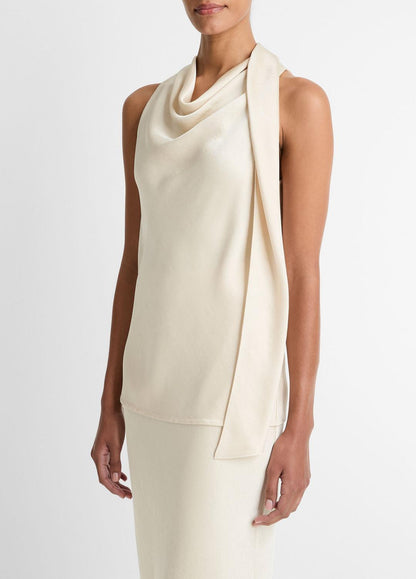 VINCE Classic - Satin Scarf Top in Tank Tops
