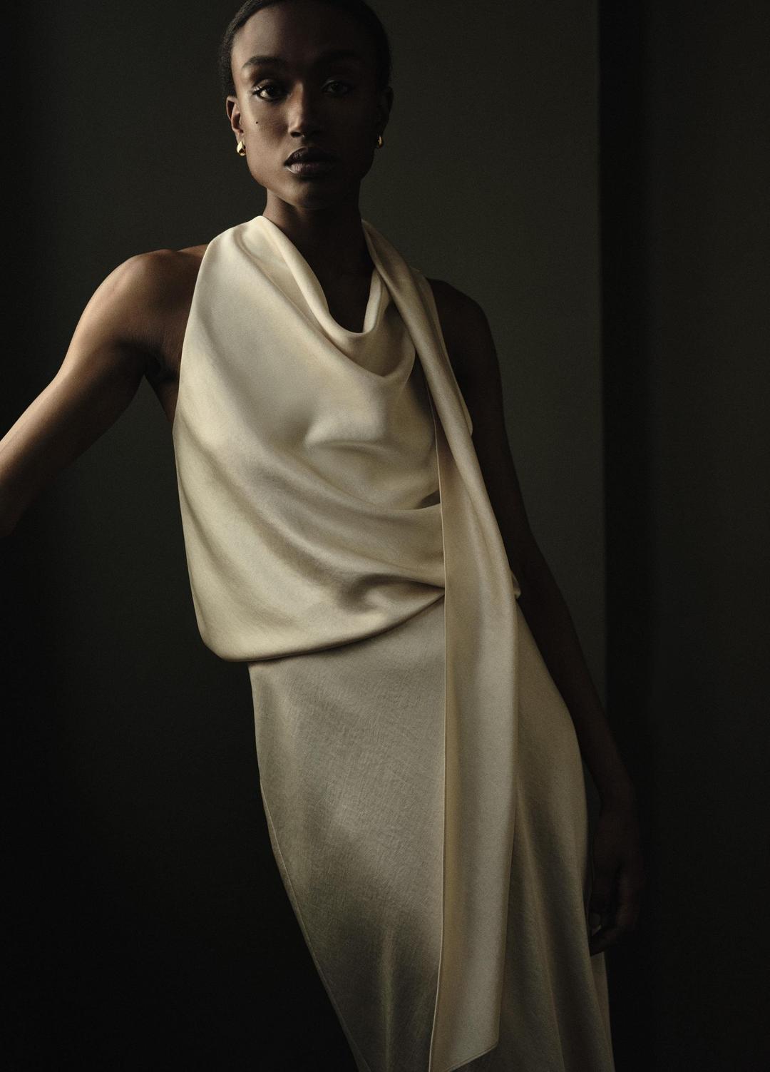 VINCE Classic - Satin Scarf Top in Tank Tops