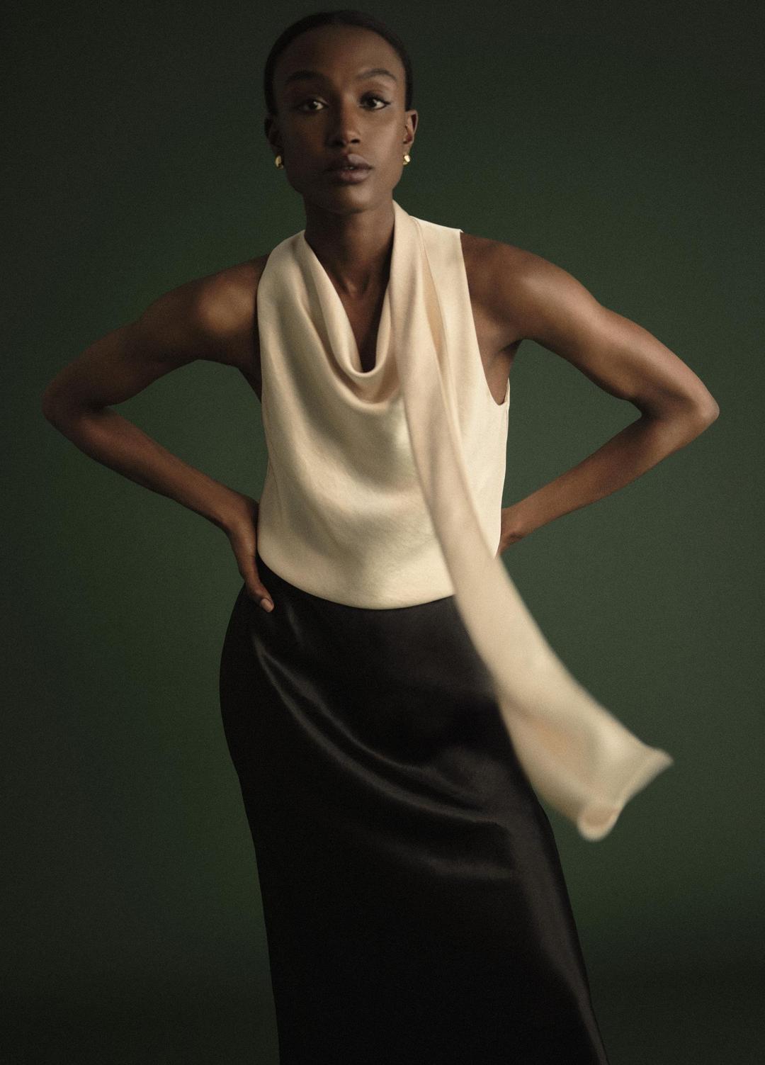 VINCE Classic - Satin Scarf Top in Tank Tops