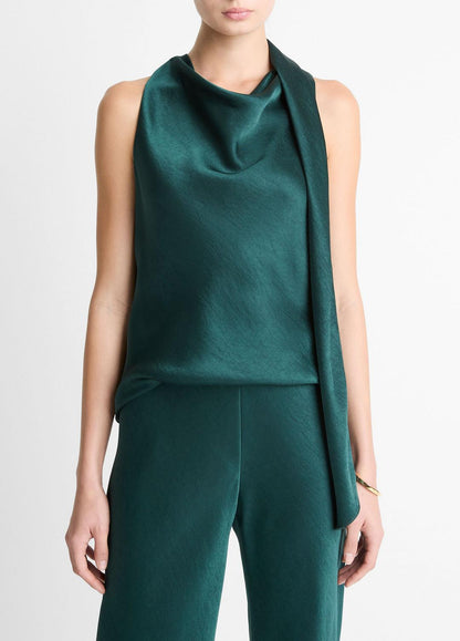 VINCE Trending - Satin Scarf Top in Tank Tops