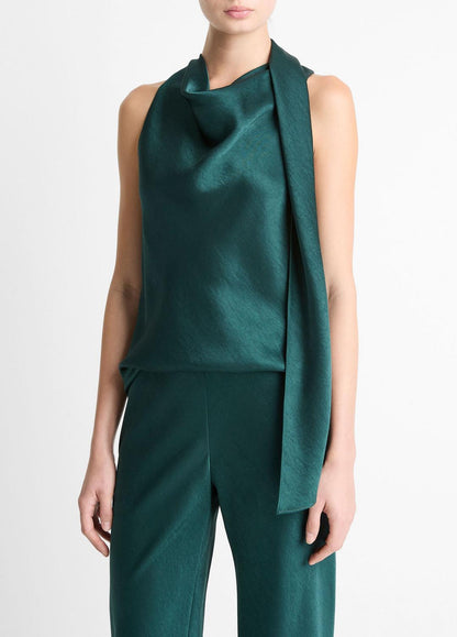 VINCE Trending - Satin Scarf Top in Tank Tops
