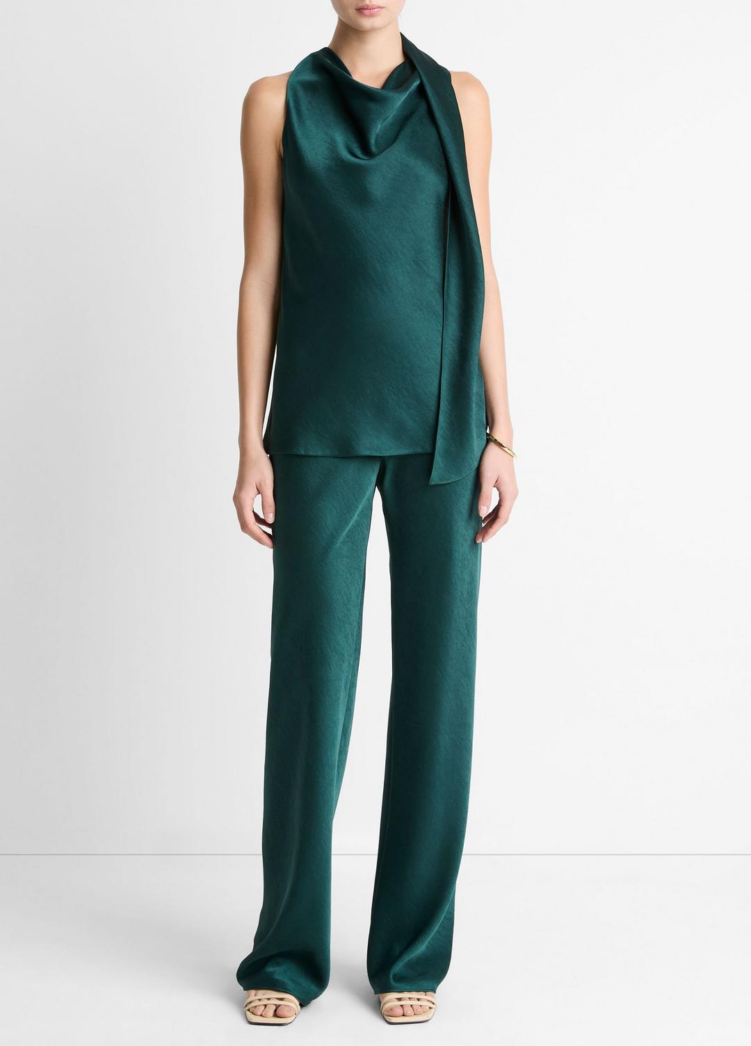 VINCE Trending - Satin Scarf Top in Tank Tops