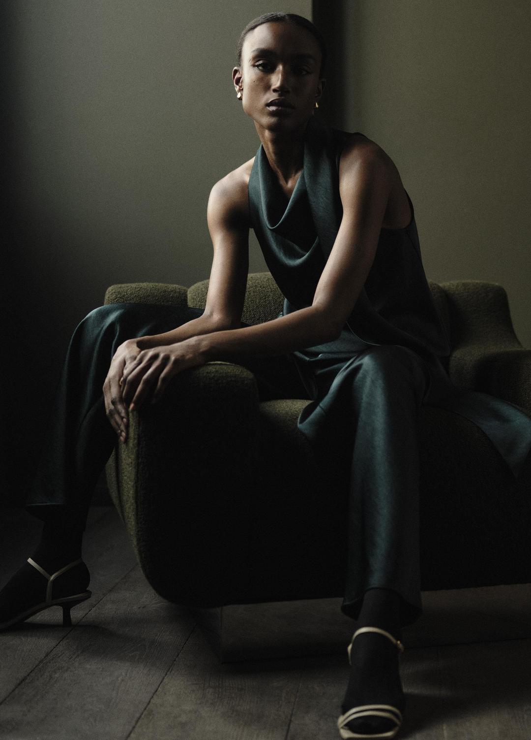 VINCE Trending - Satin Scarf Top in Tank Tops