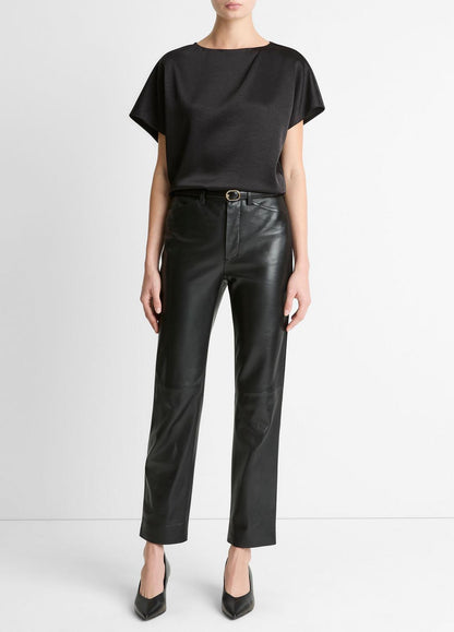 VINCE Smart Buy - Draped Satin Dolman-Sleeve Blouse in Short Sleeve