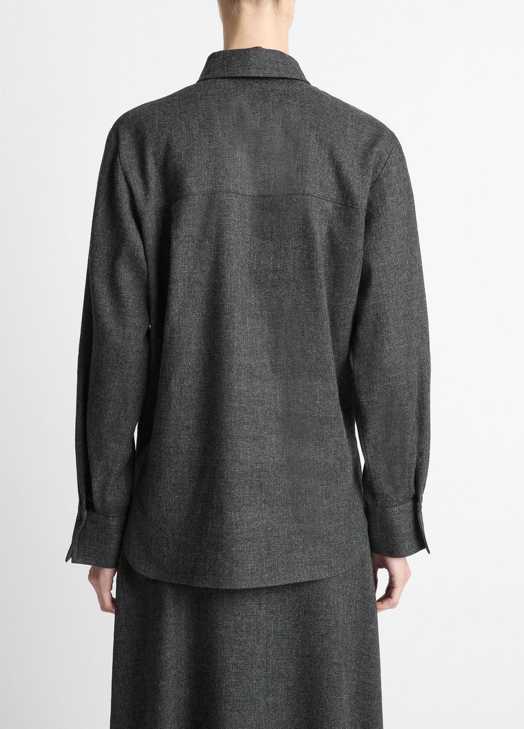 VINCE Best Price - Italian Jaspe Relaxed Button-Front Shirt in Long Sleeve