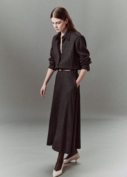 VINCE Best Price - Italian Jaspe Relaxed Button-Front Shirt in Long Sleeve