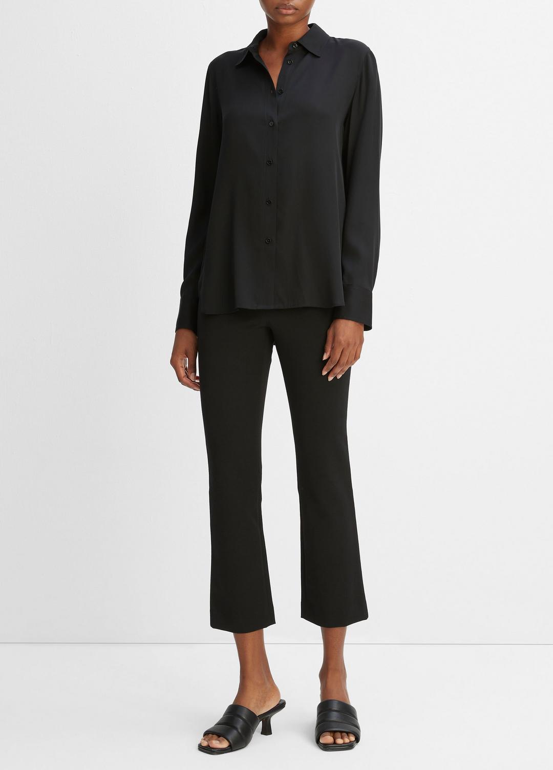 VINCE Best Seller - Slim Fitted Stretch-Silk Blouse in Long Sleeve