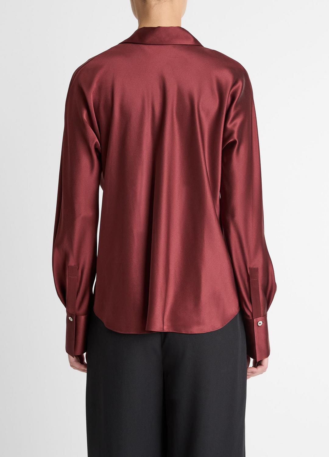 VINCE Hot Sale - Silk Bias Long-Sleeve Blouse in Long Sleeve