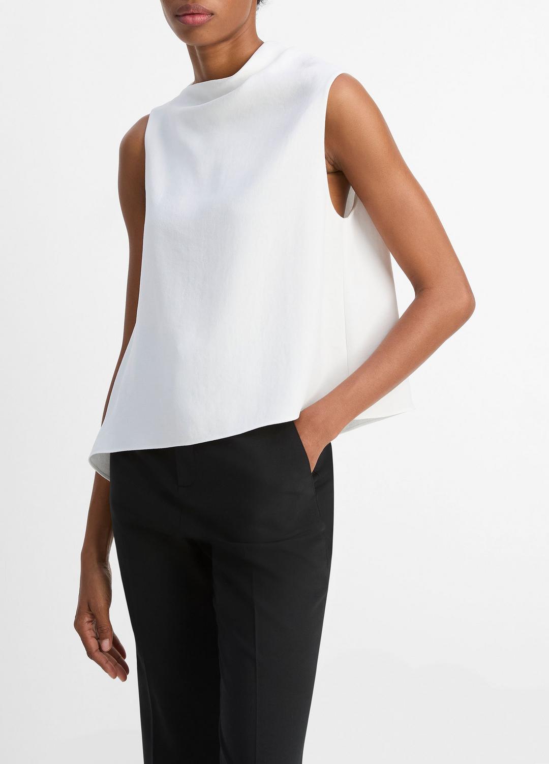 VINCE Sale - Asymmetrical Draped A-Line Top in Tank Tops