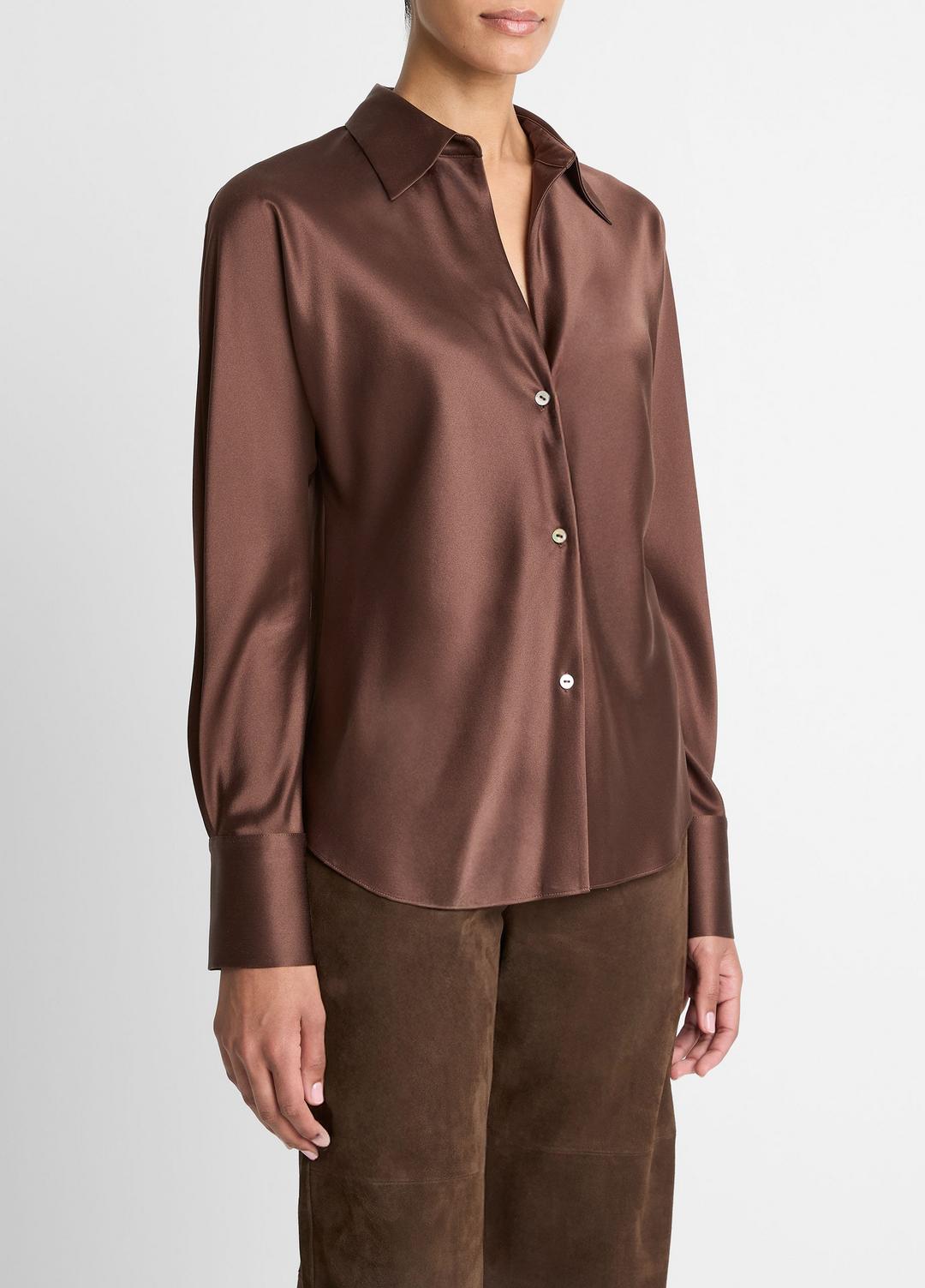 VINCE Trending - Silk Bias Long-Sleeve Blouse in Long Sleeve