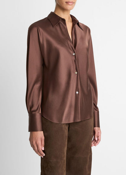 VINCE Trending - Silk Bias Long-Sleeve Blouse in Long Sleeve
