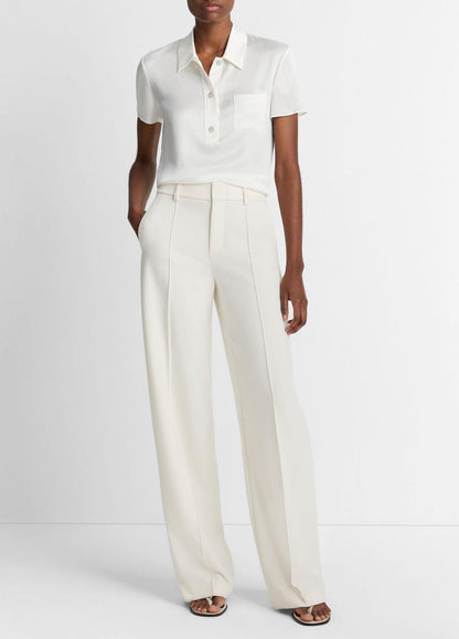 VINCE Recommended - Silk Short-Sleeve Polo Shirt in Short Sleeve