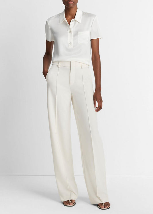 VINCE Recommended - Silk Short-Sleeve Polo Shirt in Short Sleeve