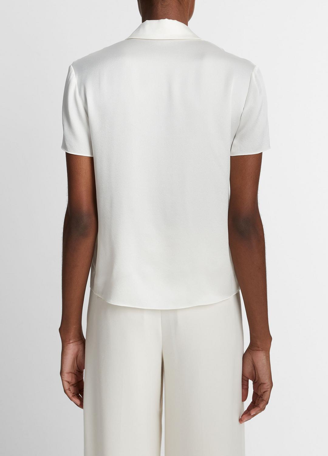 VINCE Recommended - Silk Short-Sleeve Polo Shirt in Short Sleeve