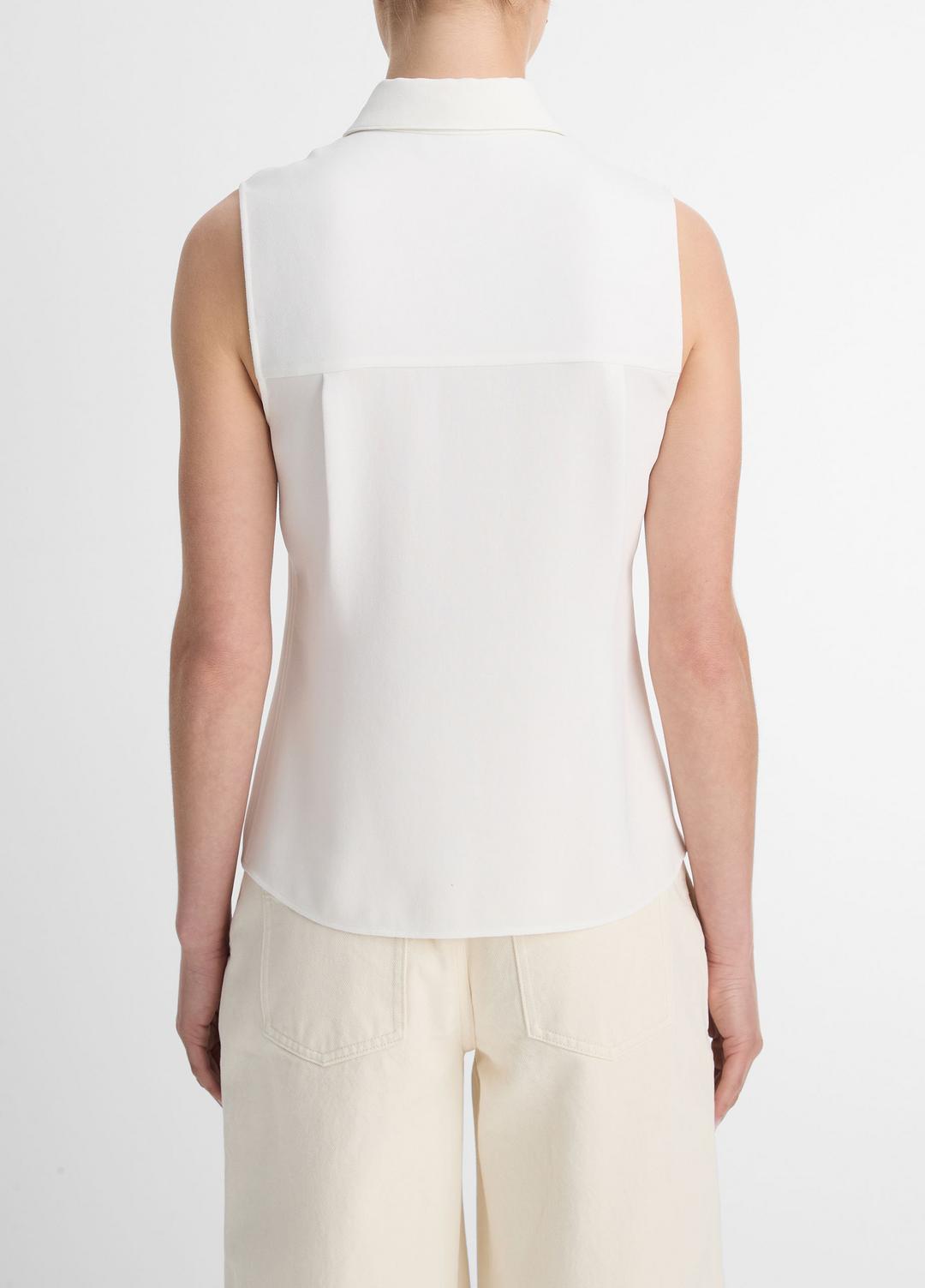 VINCE Trusted - Sleeveless Button-Front Shirt in Short Sleeve