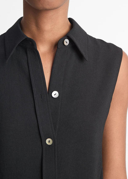 VINCE Best Seller - Sleeveless Button-Front Shirt in Short Sleeve