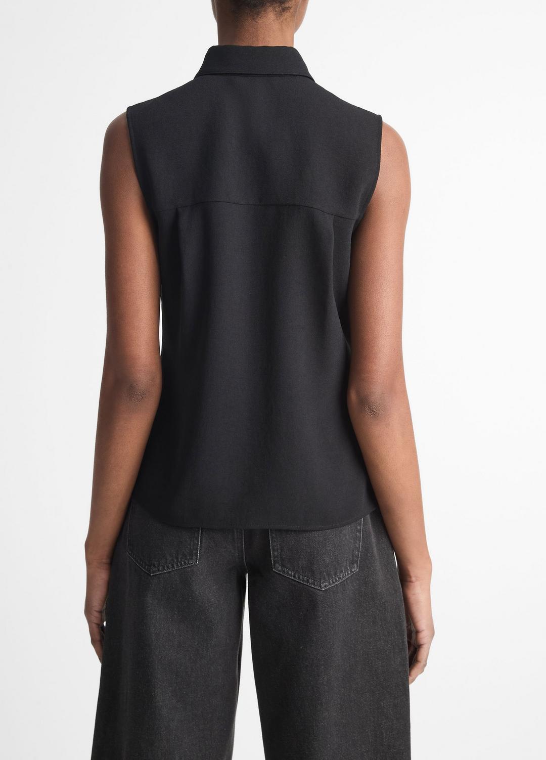 VINCE Best Seller - Sleeveless Button-Front Shirt in Short Sleeve