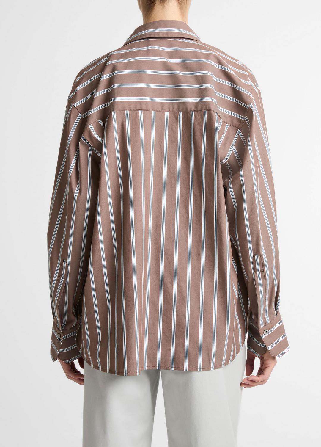 VINCE Smart Buy - Striped Cotton-Blend Button-Front Shirt in Long Sleeve