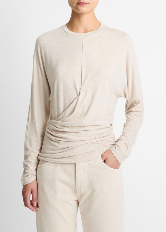 VINCE Discount - Fixed-Drape Long-Sleeve T-Shirt in Long Sleeve