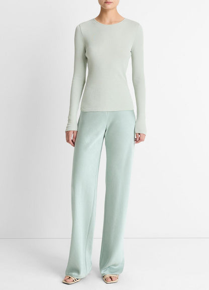 VINCE Best Seller - Ribbed Pima Cotton Long-Sleeve T-Shirt in Long Sleeve
