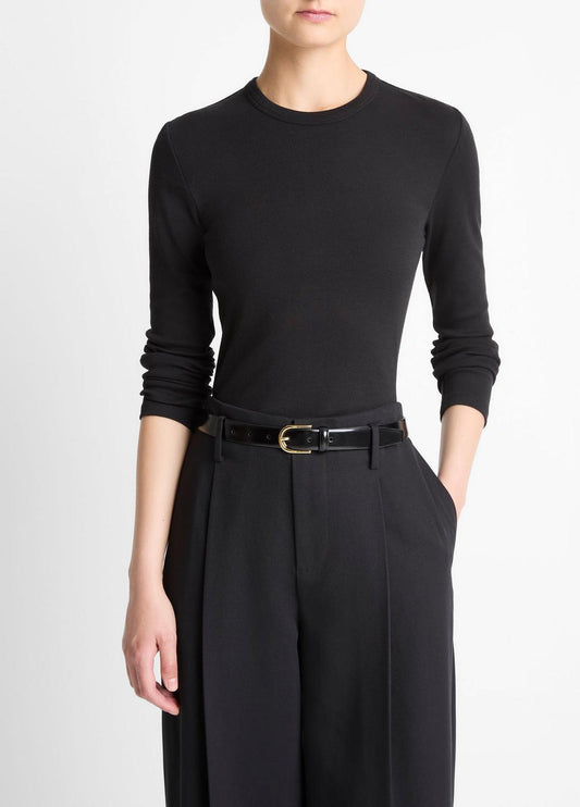 VINCE Customer Favorite - Essential Pima Cotton-Blend Long-Sleeve T-Shirt in Long Sleeve