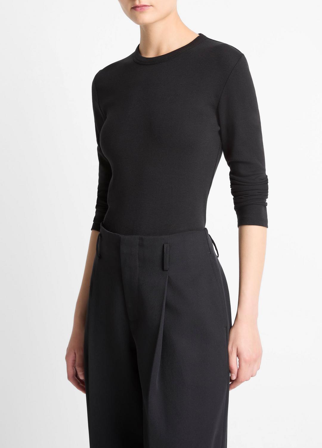 VINCE Customer Favorite - Essential Pima Cotton-Blend Long-Sleeve T-Shirt in Long Sleeve
