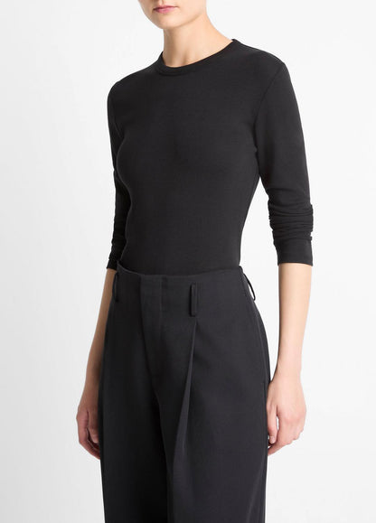 VINCE Customer Favorite - Essential Pima Cotton-Blend Long-Sleeve T-Shirt in Long Sleeve
