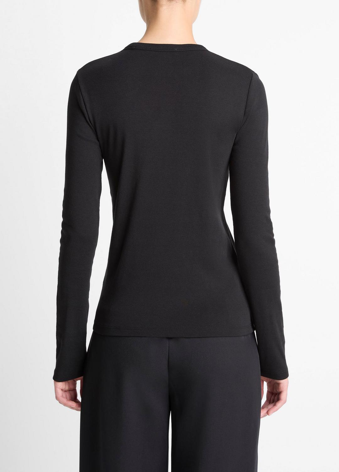 VINCE Customer Favorite - Essential Pima Cotton-Blend Long-Sleeve T-Shirt in Long Sleeve