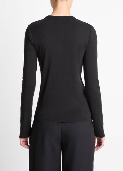 VINCE Customer Favorite - Essential Pima Cotton-Blend Long-Sleeve T-Shirt in Long Sleeve