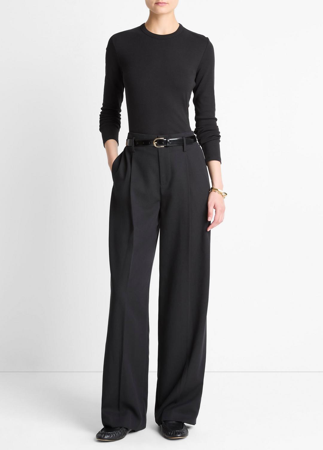 VINCE Customer Favorite - Essential Pima Cotton-Blend Long-Sleeve T-Shirt in Long Sleeve