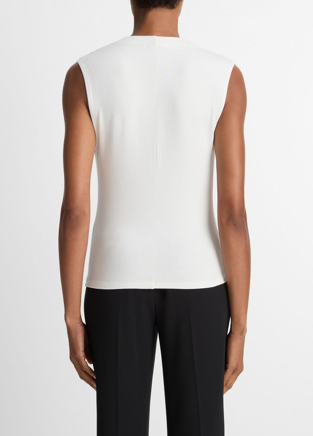 VINCE Best Price - Jersey Draped Cowl-Neck Top in Tank Tops