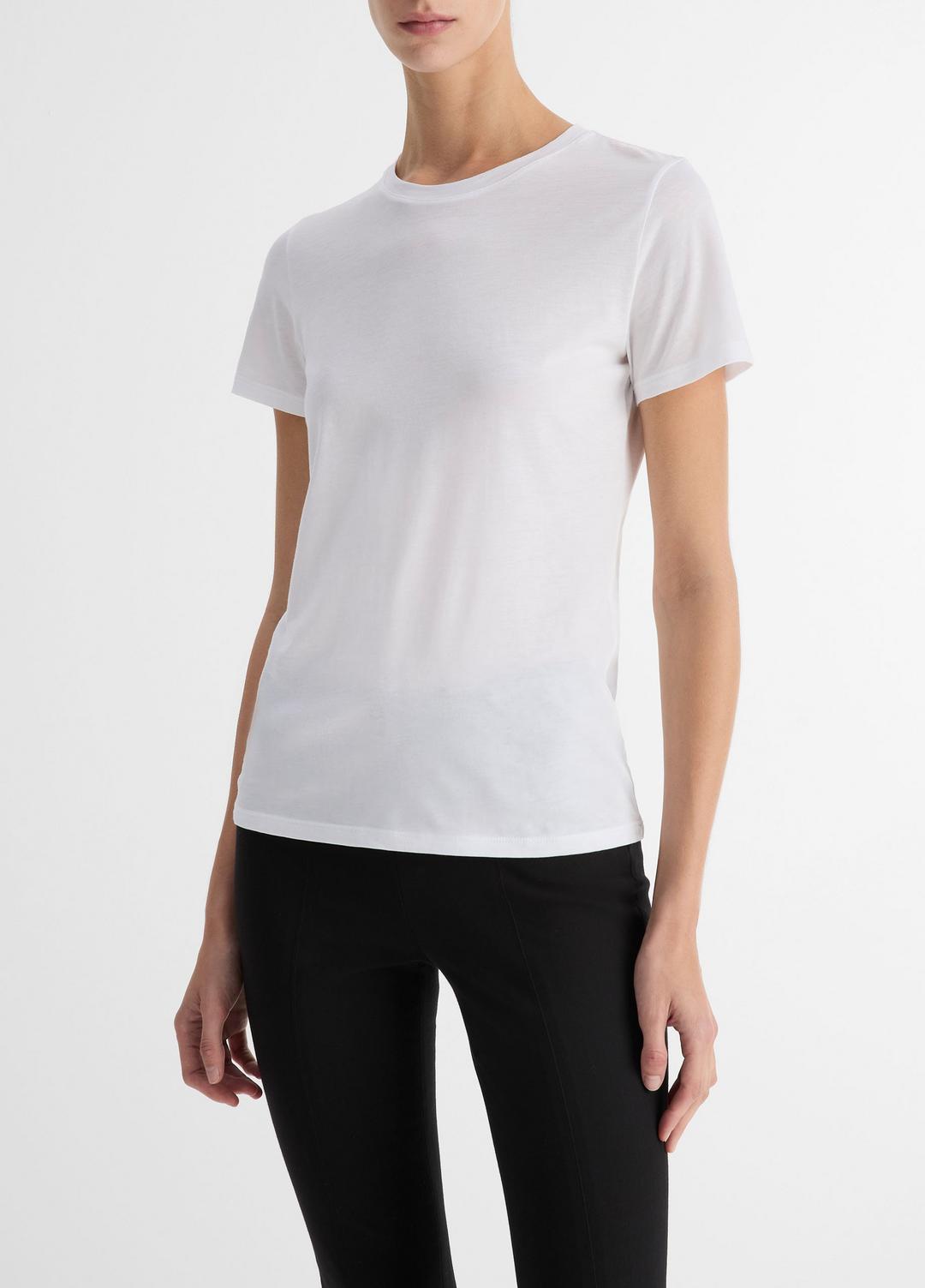 VINCE Sale - Essential Pima Cotton Crew Neck T-Shirt in Short Sleeve