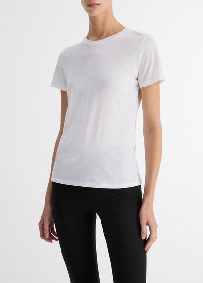 VINCE Sale - Essential Pima Cotton Crew Neck T-Shirt in Short Sleeve