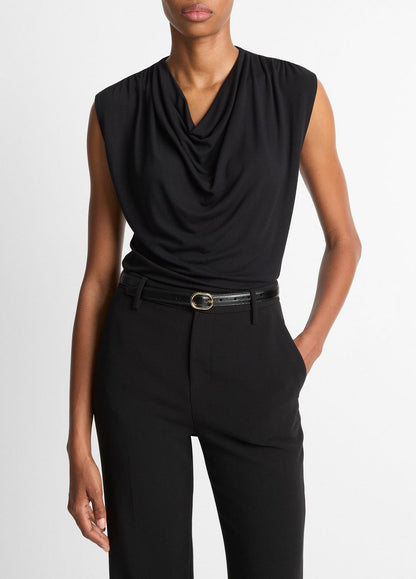 VINCE Best Seller - Jersey Draped Cowl-Neck Top in Tank Tops